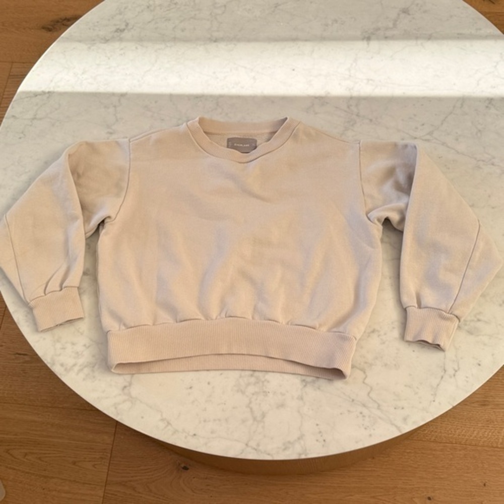 Everlane Womens Crewneck Sweatshirt Tan XXS Minimalist Basic